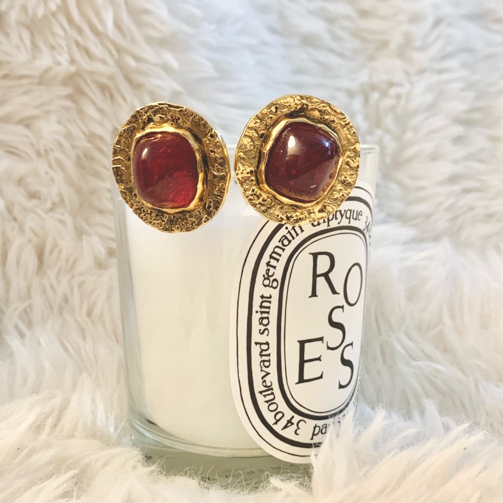 RARE Chanel vintage red gripoix earrings
